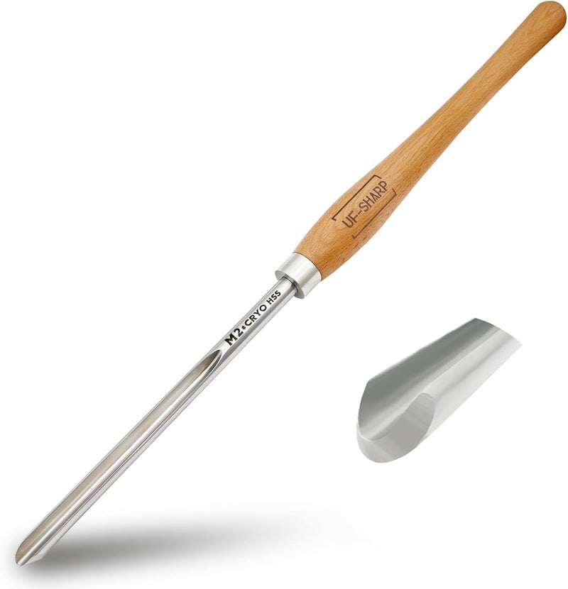 UF-SHARP 5/8 inch Bowl Gouge for Wood Lathe,M2 Cryo HSS Wood Turning Tools with Beech Wood Handle (5/8 inch) - Image 1